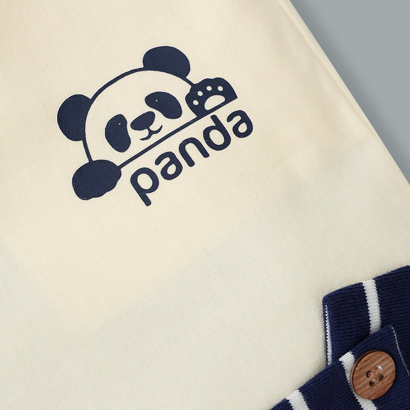 Bộ tay ngắn bé trai Pony Kids phối khăn màu trắng - nâu 27