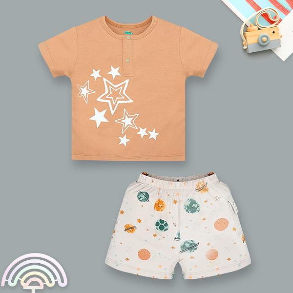 Đồ bé trai Ualarogo cotton nâu