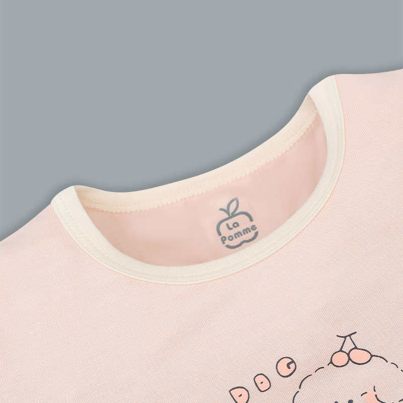 Bộ tay ngắn La Pomme người bạn puppy màu hồng 4