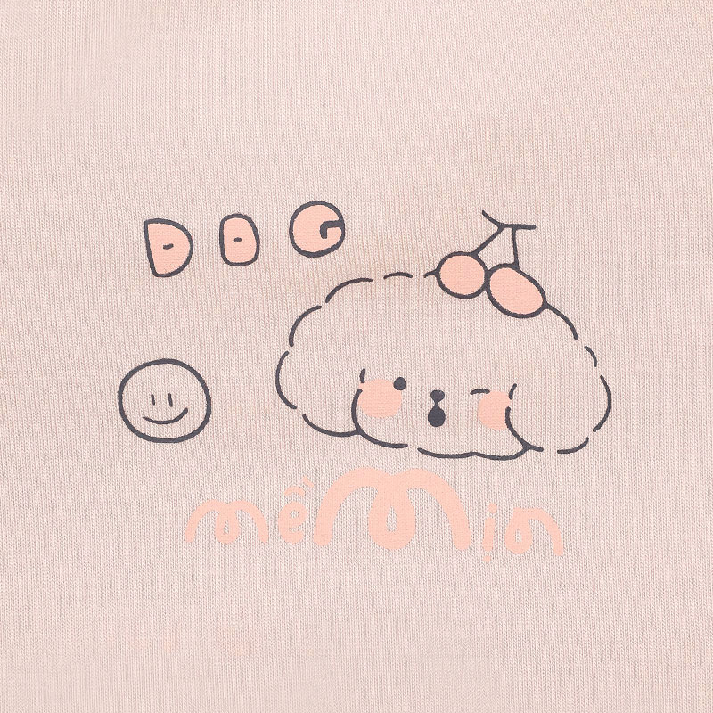 Bộ tay ngắn La Pomme người bạn puppy màu hồng 6