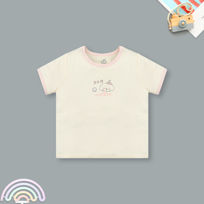 Bộ tay ngắn La Pomme người bạn puppy màu hồng 16