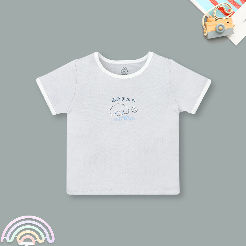 Bộ tay ngắn La Pomme người bạn puppy màu hồng 27