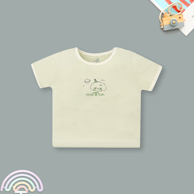 Bộ tay ngắn La Pomme người bạn puppy màu hồng 43