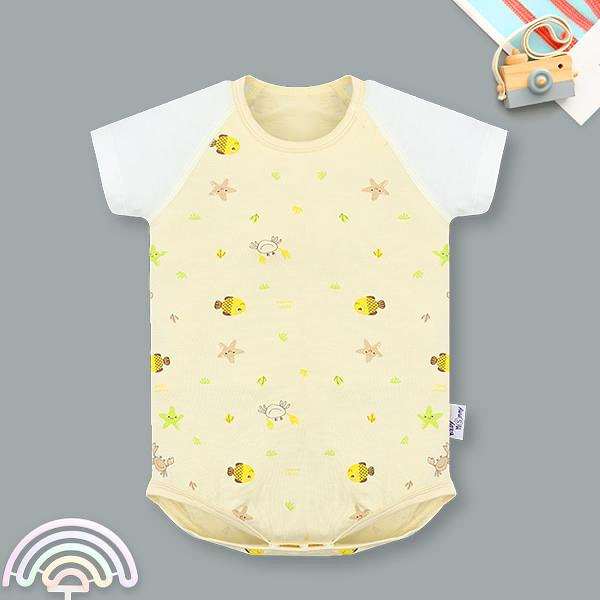 Bodysuit tay ngắn chip hoạ tiết BabyMommy 181025 màu vàng - Họa tiết ngẫu nhiên