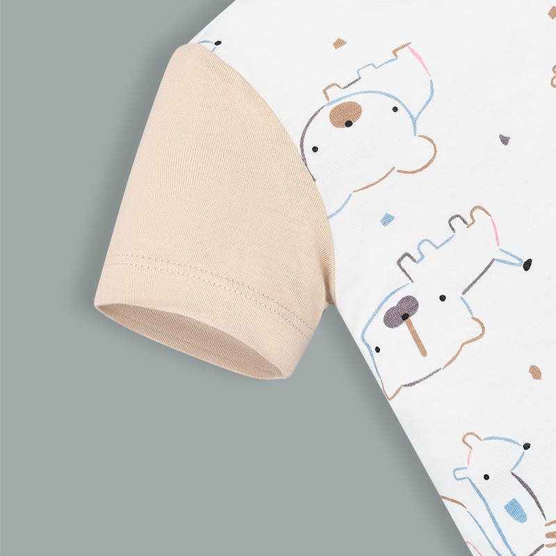 Bodysuit tay ngắn hoạ tiết BabyMommy 191025 màu xanh mint 12