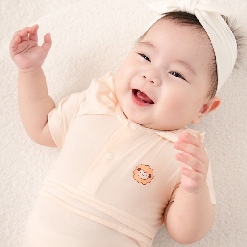 Bodysuit tay ngắn La Pomme giấc mơ mùa hè màu xanh 11