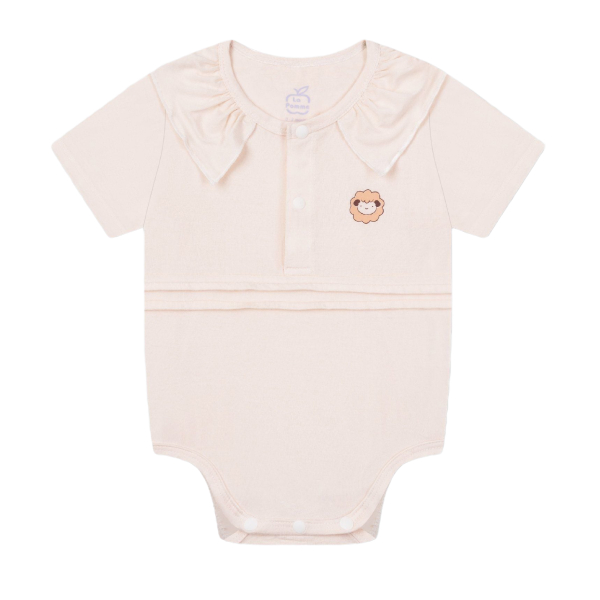 Bodysuit tay ngắn La Pomme giấc mơ mùa hè màu be