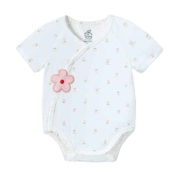 Bodysuit unisex La Pomme sợi tre hồng
