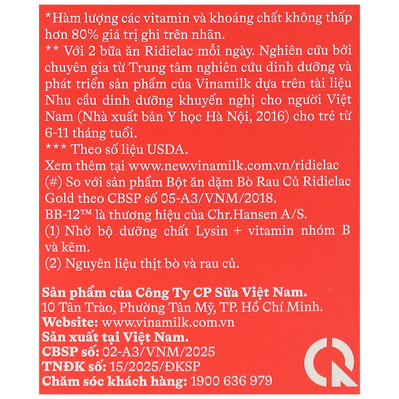 Bột ăn dặm Vinamilk RiDielac Gold yến mạch, gà và đậu Hà Lan hộp 200g (7 - 24 tháng) 36