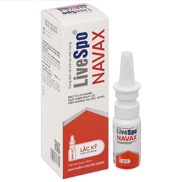 Dung dịch LiveSpo Navax giúp giảm nguy cơ viêm đường tai, mũi, họng chai 20ml