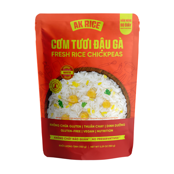 Cơm tươi AK RICE đậu gà 150g (từ 3 tuổi) - AVAKids.com