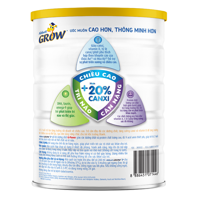 Combo 2 sữa bột Abbott Grow 2+ hương vani 850g (từ 2 tuổi) 2
