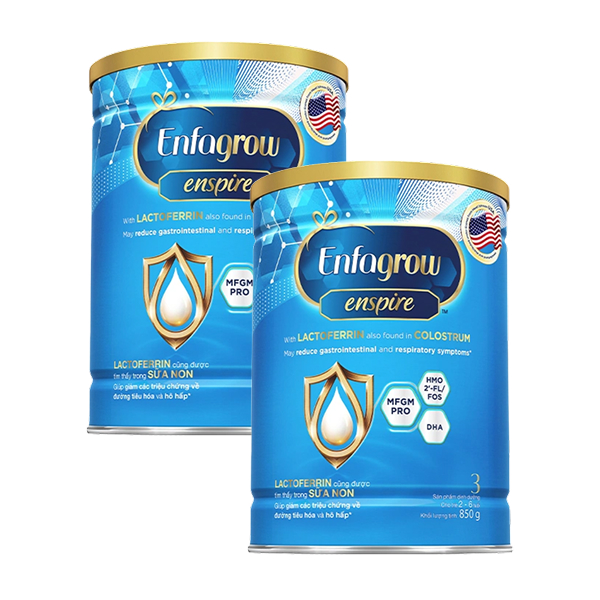 Combo 2 sữa bột Enfagrow Enspire số 3 850g (2 - 6 tuổi) - Giao bao bì ngẫu nhiên