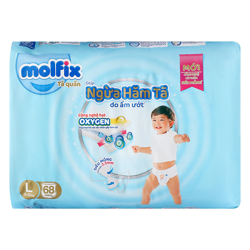 Combo 2 tã quần Molfix Oxy size L 68 miếng/bịch (9 - 13 kg) 3