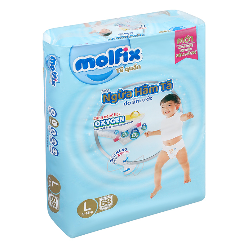 Combo 2 tã quần Molfix Oxy size L 68 miếng/bịch (9 - 13 kg) 4