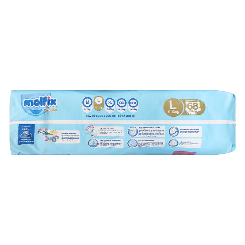 Combo 2 tã quần Molfix Oxy size L 68 miếng/bịch (9 - 13 kg) 6