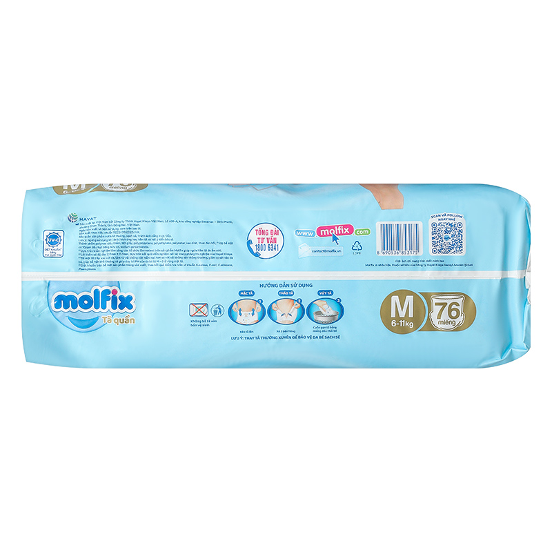 Tã quần Molfix Oxy size M 76 miếng (6 - 11 kg) 5
