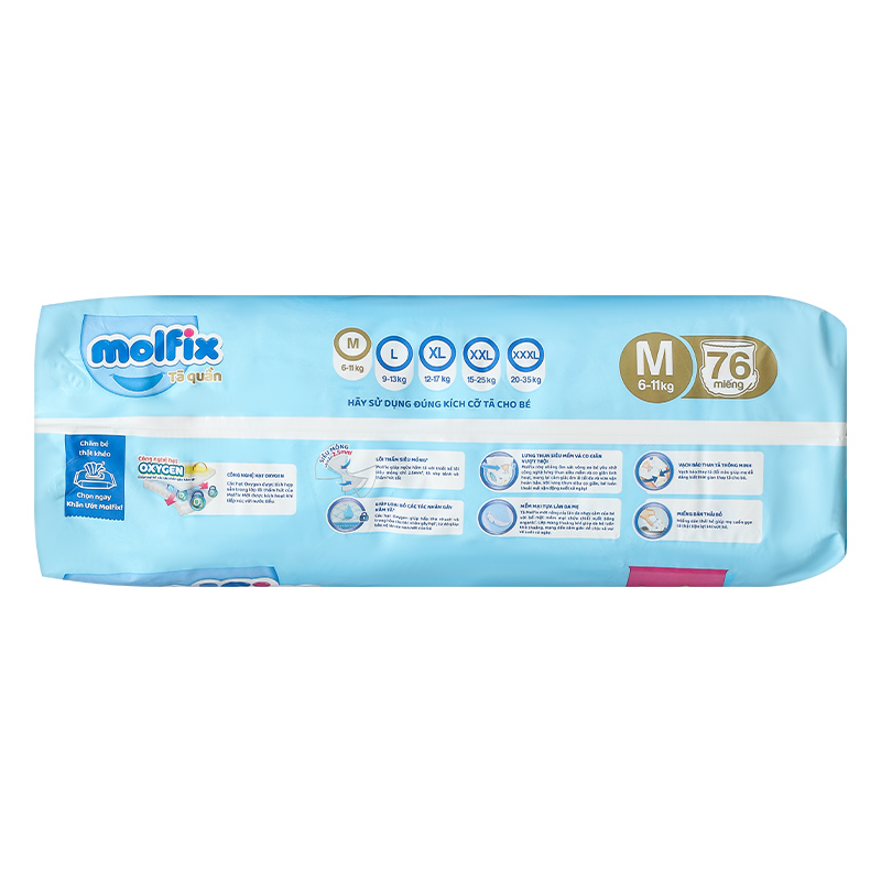 Tã quần Molfix Oxy size M 76 miếng (6 - 11 kg) 6