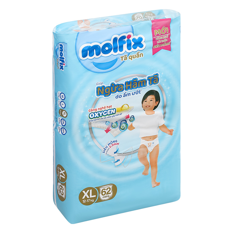 Combo 2 tã quần Molfix Oxy size XL 62 miếng/bịch (12 - 17 kg) 4