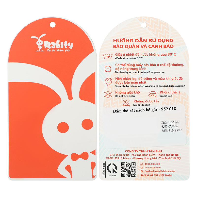 Đầm bé gái Rabity 952.018 màu trắng 10