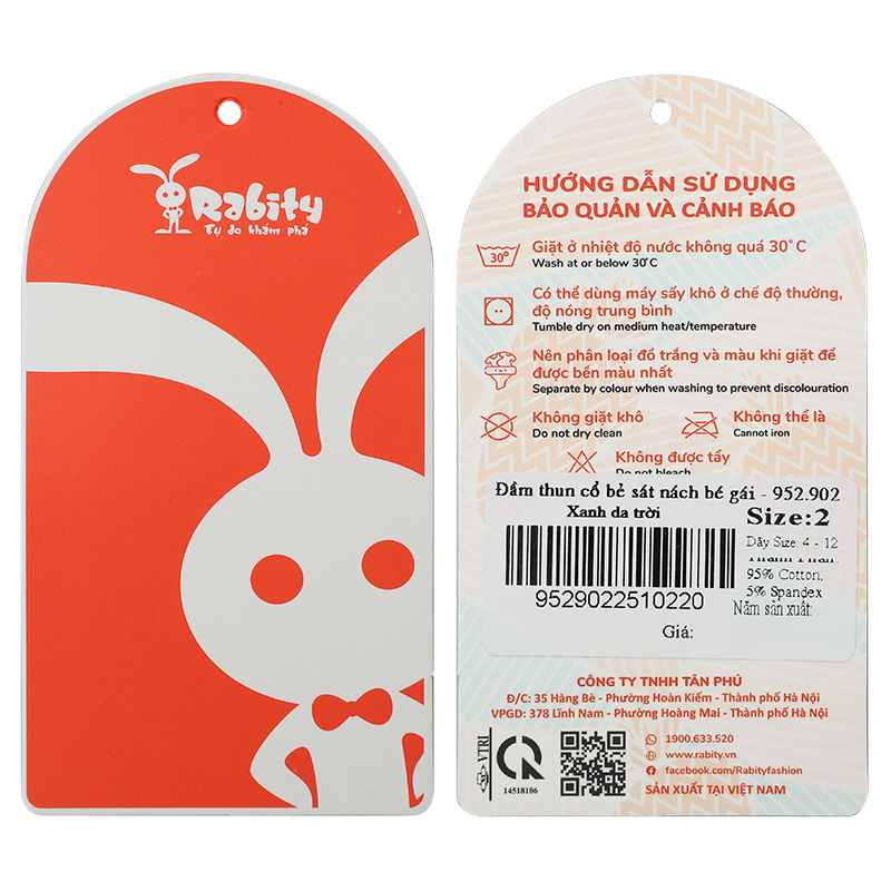 Đầm bé gái Rabity 952.902 màu xanh dương 9