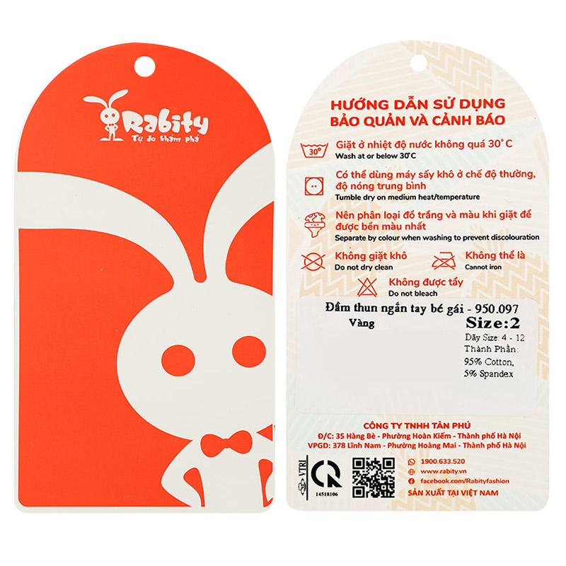 Đầm bé gái Rabity 950.097 màu vàng 9