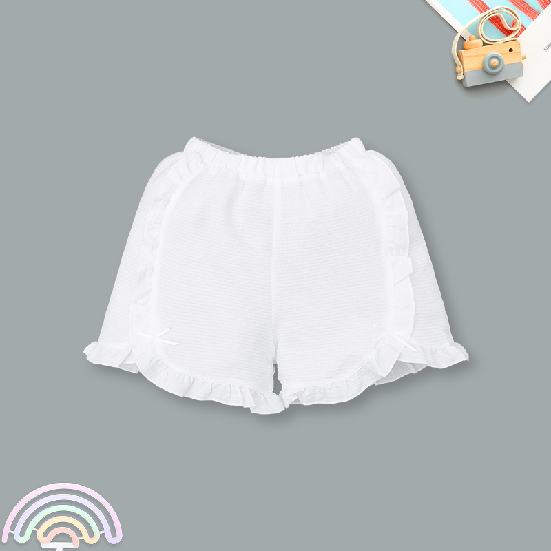 Đồ bộ sát nách bé gái Pony Kids quần bèo gấu màu trắng 25