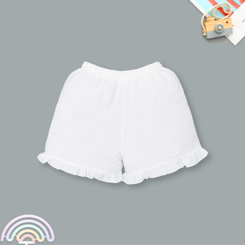 Đồ bộ sát nách bé gái Pony Kids quần bèo gấu màu trắng 26