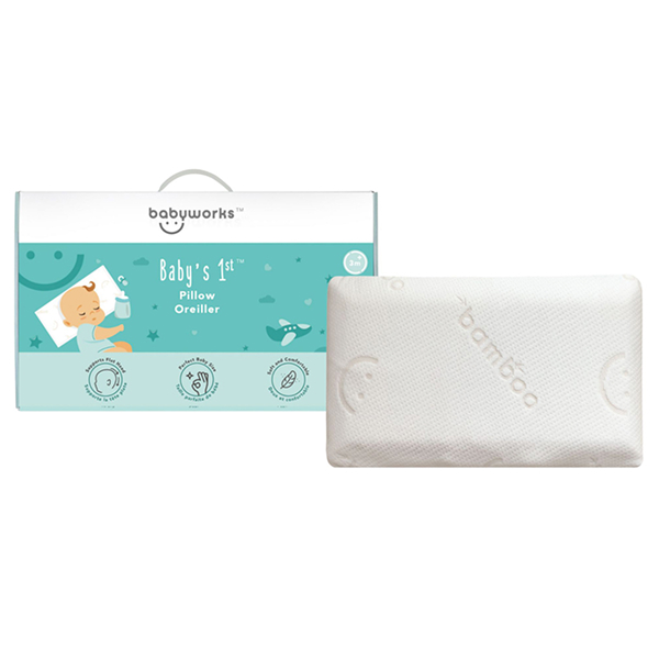 Gối xốp BABYWORKS 40x23x3.5 cm - Màu trắng (từ 3 tháng)