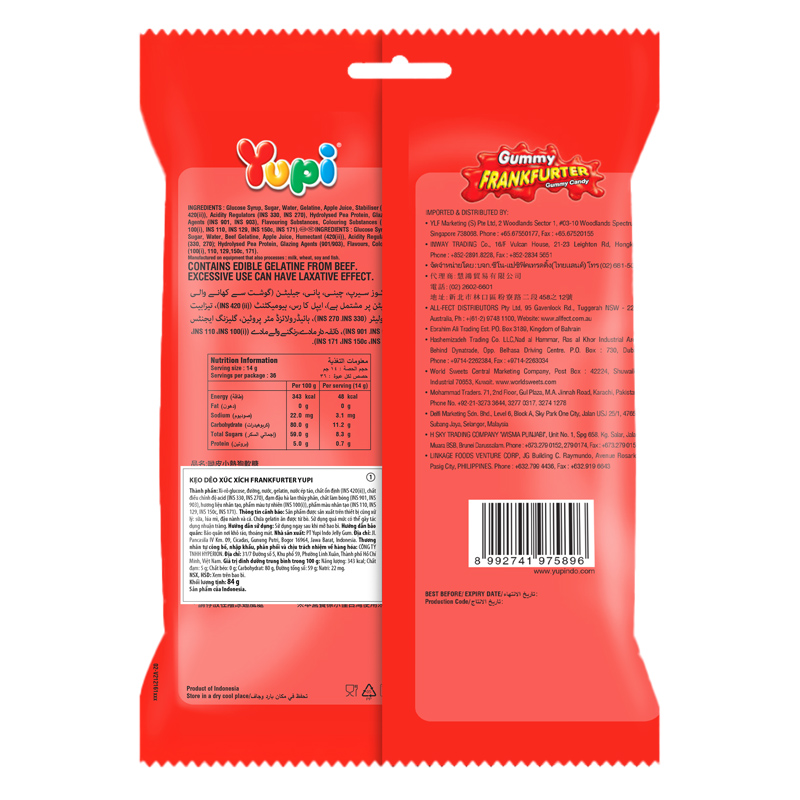 Kẹo dẻo Yupi Cola Burger hương cola gói 96g (từ 2 tuổi) 4