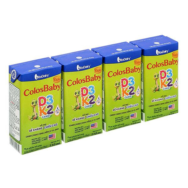 Lốc 4 hộp sữa non pha sẵn ColosBaby Gold D3K2 110 ml (từ 1 tuổi)
