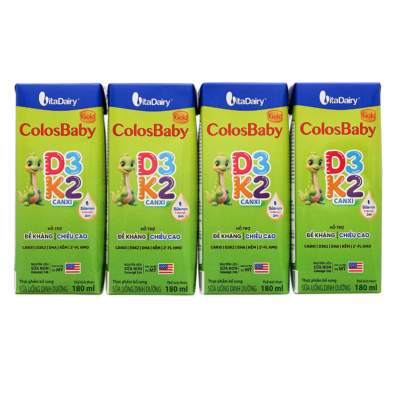 Lốc 4 hộp sữa non pha sẵn ColosBaby Gold D3K2 180 ml (từ 1 tuổi) 2