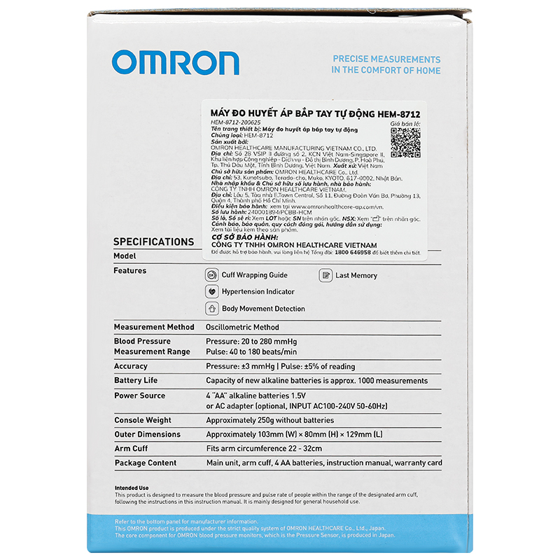 Máy đo huyết áp bắp tay Omron HEM-8712 - 8