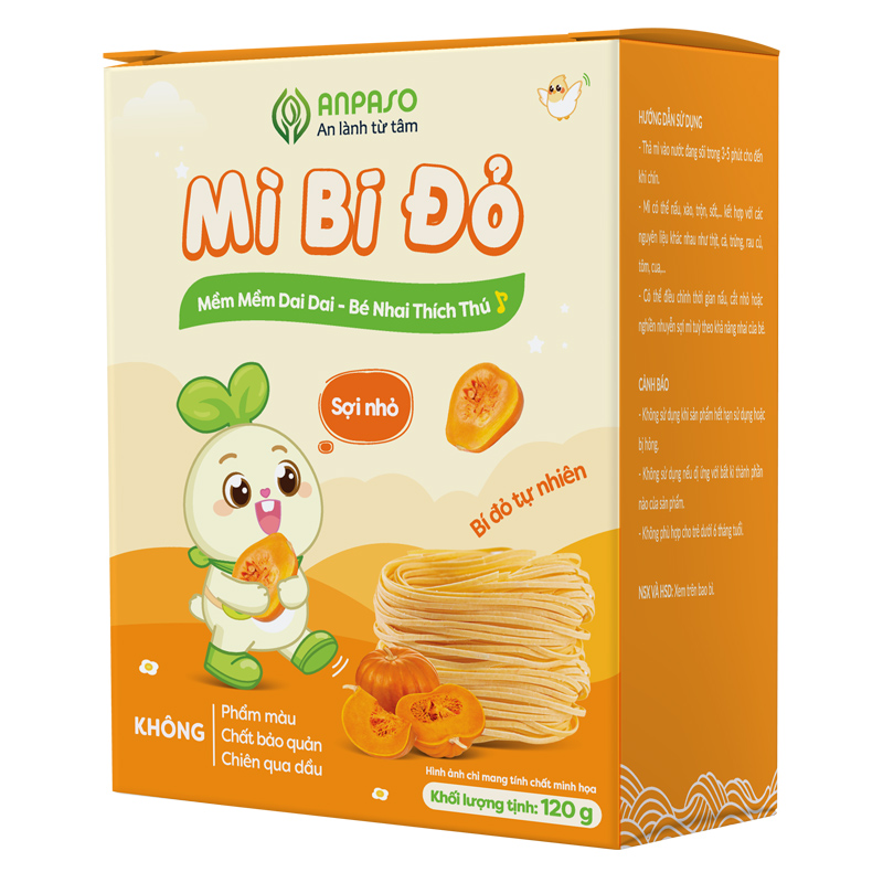 Mì ăn dặm hữu cơ củ cải đỏ và củ dền Anpaso 120g (từ 7 tháng) 12