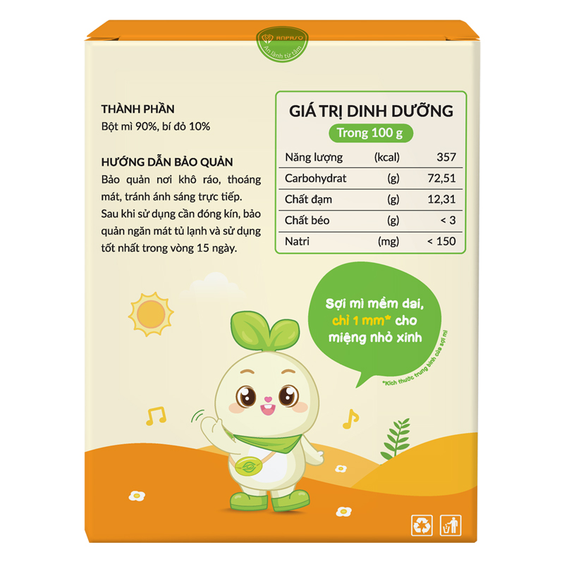 Mì ăn dặm hữu cơ củ cải đỏ và củ dền Anpaso 120g (từ 7 tháng) 14