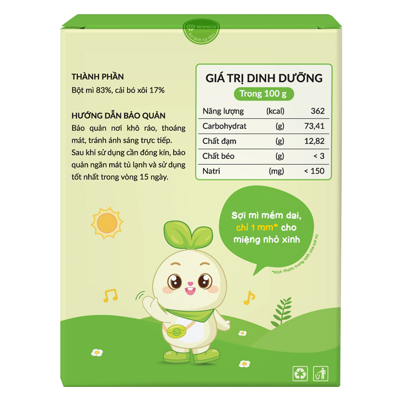 Mì ăn dặm hữu cơ củ cải đỏ và củ dền Anpaso 120g (từ 7 tháng) 21