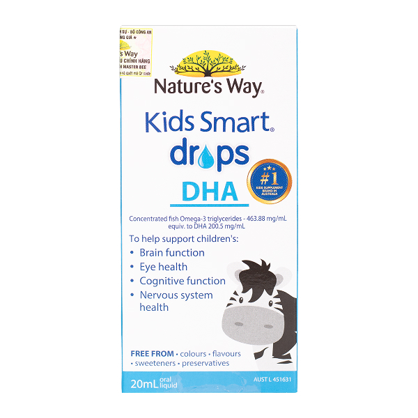 Nature's Way Kids Smart Drops DHA phát triển não bộ, thị lực