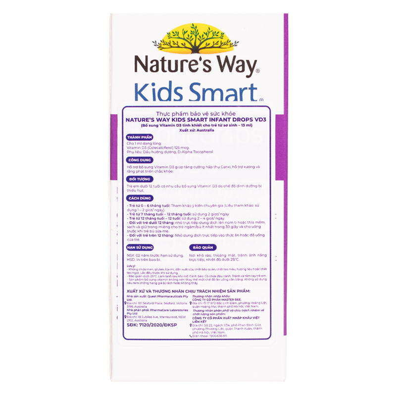 Thực phẩm bổ sung Nature's Way Kids Smart Infant Drops VD3 hỗ trợ hấp thu canxi, 13 ml dạng nhỏ giọt (từ 0 tháng) 2