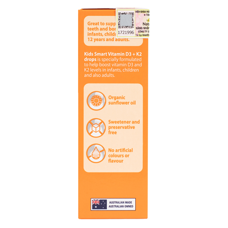 Combo 2 thực phẩm bổ sung Nature's Way Kids Smart Drops Vitamin D3+K2 hỗ trợ hấp thu canxi, 11 ml dạng nhỏ giọt (từ 0 tháng) 10