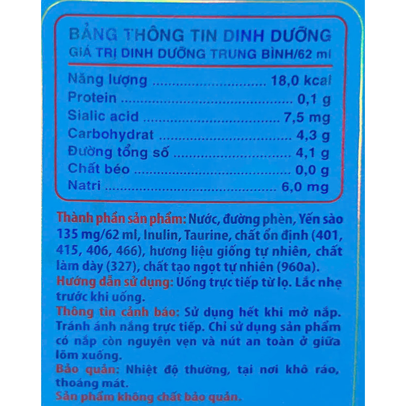 Nước yến sào Khánh Hòa Sanest Kids 62 ml (từ 1 tuổi) 15