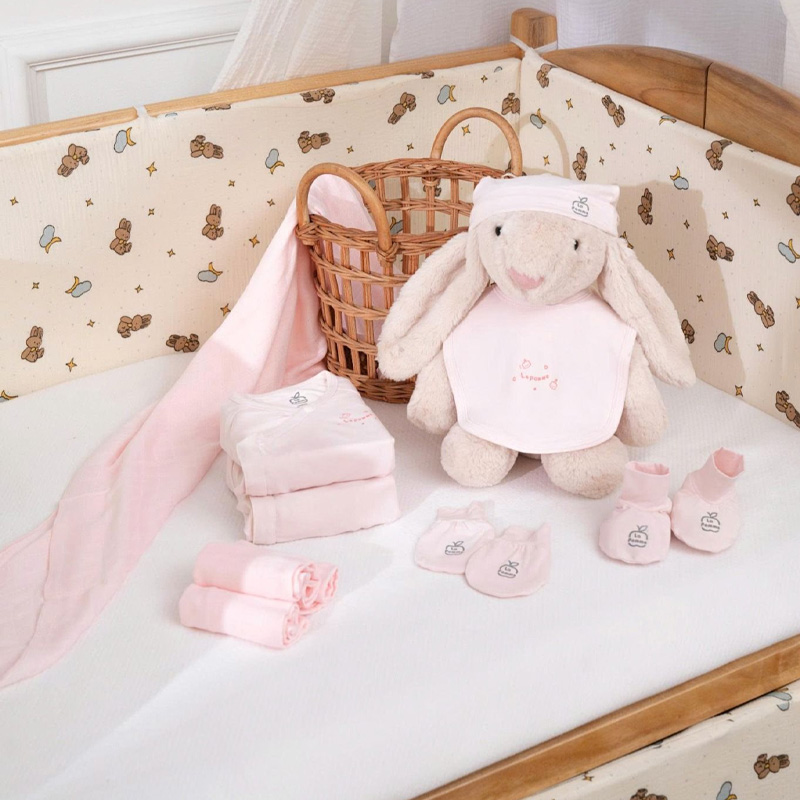 Set đi sinh La Pomme 17 món Hello World màu hồng 3
