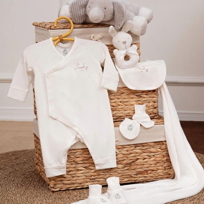 Set đi sinh La Pomme 17 món Hello World màu hồng 35