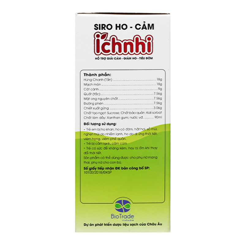 Siro Nam Dược Ích Nhi giảm ho, cảm và tiêu đờm, 90 ml dạng uống (từ 0 tháng) 4