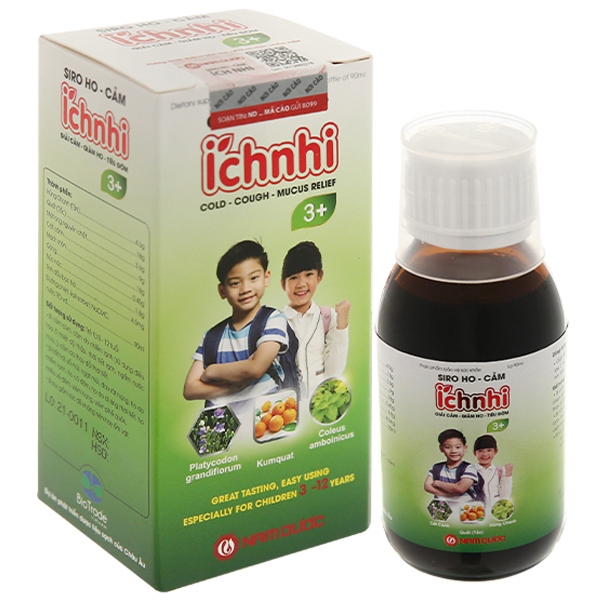 Siro Nam Dược Ích Nhi giảm ho, cảm và tiêu đờm, 90 ml dạng uống (từ 3 tuổi) - AVAKids.com