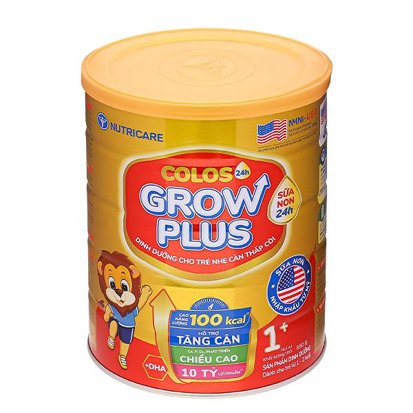 Sữa bột Nutricare Colos 24h Grow Plus 1+ 850g (1 - 2 tuổi)