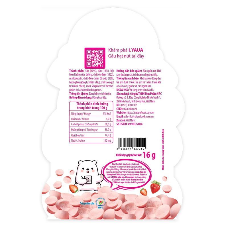 Sữa chua khô sấy thăng hoa vị socola IYAUA túi 16g (từ 1 tuổi) 6