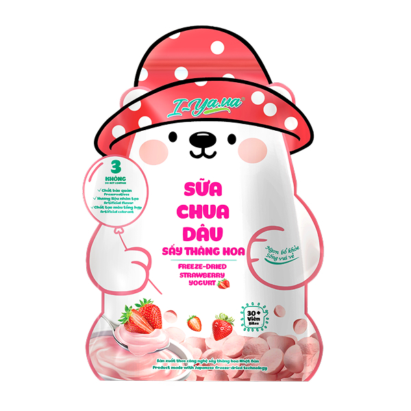 Sữa chua khô sấy thăng hoa vị dâu IYAUA túi 16g (từ 1 tuổi)