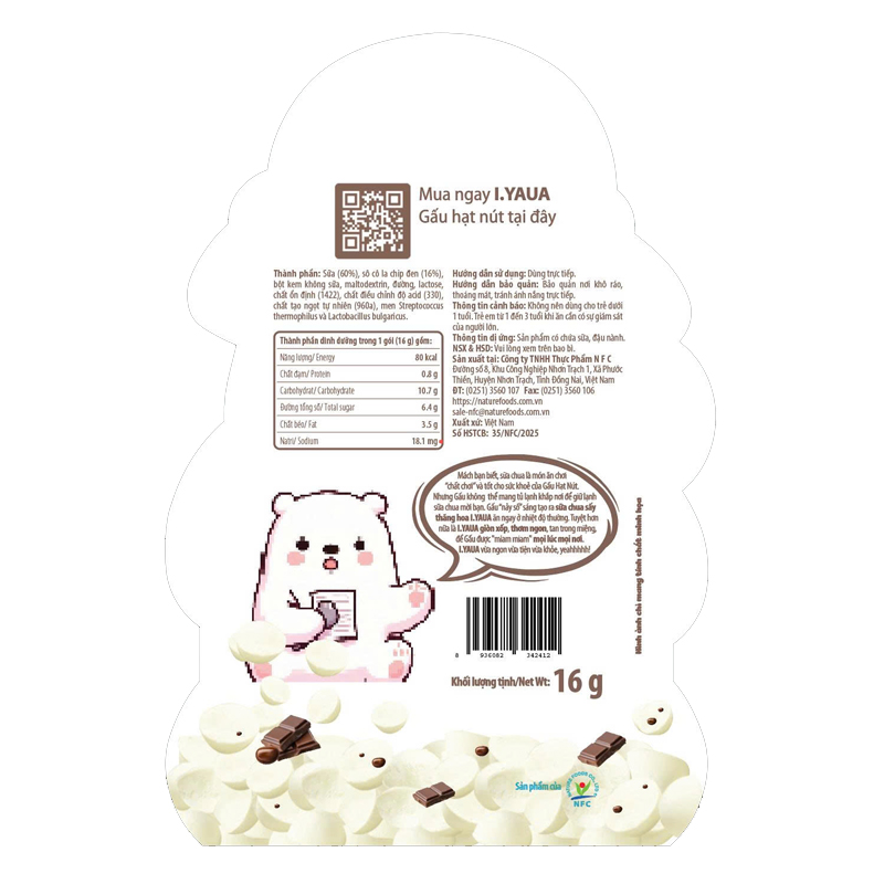 Sữa chua khô sấy thăng hoa vị socola IYAUA túi 16g (từ 1 tuổi) 2