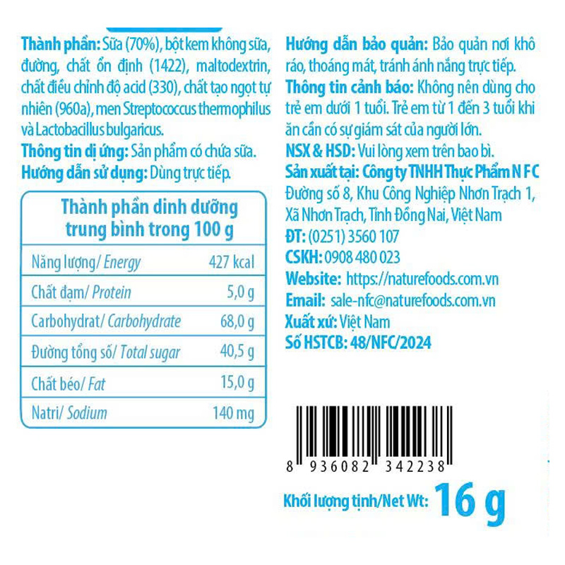 Sữa chua khô sấy thăng hoa vị socola IYAUA túi 16g (từ 1 tuổi) 20