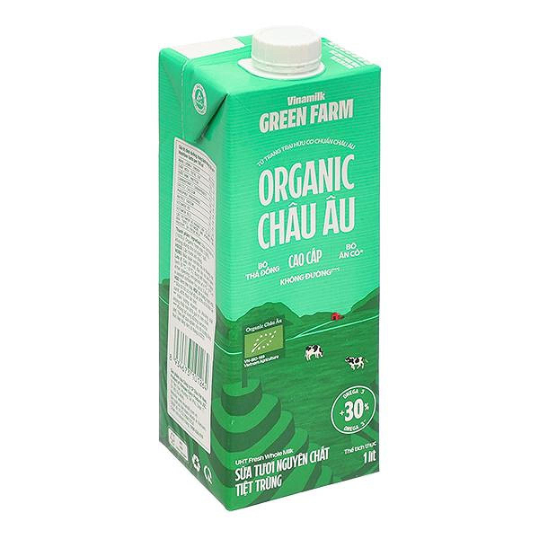 Sữa tươi tiệt trùng Green Farm Organic không đường 1 lít (từ 1 tuổi)